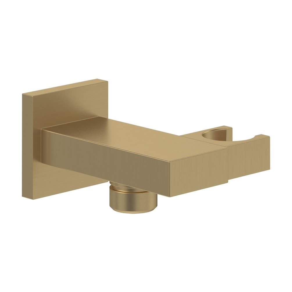 Cutout image of Villeroy & Boch Universal Brushed Gold Square Shower Holder & Outlet
